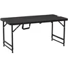 Image de Outsunny Table de Jardin rectangulaire Camping pour 4 Personnes Pliable et réglable en Hauteur avec Plateau en HDPE et Cadre en Acier dim. 118L x 60l x 74H cm Gris