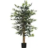 Image de HOMCOM Plante Artificielle Ficus Hauteur 1,3 m Grand Réalisme Pot Inclus