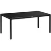Image de Outsunny Table de Jardin rectangulaire Table de Salle à Manger extérieur pour 8 Personnes avec Plateau en Verre trempé et Cadre en Aluminium 180 x 80 x 72 cm Noir