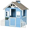 Image de Outsunny Maison Enfant Exterieur Bois avec Porte fenêtres 151x112.5x142cm