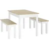 Image de HOMCOM Ensemble Table à Manger 3 pièces avec 2 bancs encastrables pour 4-6 Personnes Style Contemporain - Cuisine Salle à Manger Salon - Panneaux de Particules