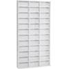 Image de HOMCOM Rangements pour CD et DVD, étagère Rangement, capacité Max. 1116 CD/528 DVD, 36 Compartiments et étagères réglables, pour Bureau, Salon, Chambre, 102 x 23,5 x 195 cm, Blanc
