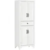Image de HOMCOM Buffet Haut Armoire de Cuisine 4 Portes 2 Placards 170 cm Blanc