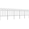 Image de Outsunny Lot de 5 clôtures de jardin décoratives en métal avec ornements - 305 x 79,5 cm noir