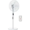 Image de HOMCOM Ventilateur sur pied puissant 45 W, ventilateur réglable en hauteur 110-124 cm, télécommande, 5 pales de 40 cm, 3 modes et 3 vitesses, oscillation 70° et minuterie, blanc