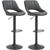 Image de HOMCOM Lot de 2 tabourets de Bar Design Contemporain avec Repose-Pieds Hauteur réglable et pivotant - revêtement synthétique - métal Noir
