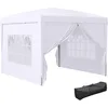 Image de Outsunny Tonnelle de Jardin extérieure Tente de réception Barnum Pop-up Pliant 3 x 3 m 4 parois Amovibles + Sac de Transport Blanc