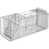 Image de Outsunny Piège Vivant Piège Cage de Capture Pliante Acier 66x24x30cm Gris