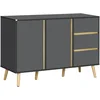 Image de HOMCOM Buffet Bas Meuble de Rangement 120 x 40 x 80 cm Gris Anthracite