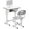 Image de HOMCOM Bureau et Chaise pour Enfant avec Casier 60 x 45 x 90-102 cm Gris
