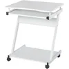 Image de HOMCOM Bureau Informatique Roulant - Bureau Mobile - Table d'ordinateur - Tablette coulissante Clavier + étagère - Blanc