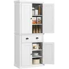 Image de HOMCOM Armoire de Cuisine Buffet Cuisine Style Moderne vaisselier avec placards à Portes, étagères réglables et tiroir, Meuble de Rangement pour Salle à Manger, Salon, 76,2 x 40,2 x 183 cm, Blanc