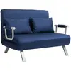 Image de HOMCOM Canapé-lit 2 Places, Fauteuil Convertible avec Dossier réglable en 5 Positions, Chaise Longue avec 2 Coussins Inclus, canapé en revêtement Aspect suède déhoussable, 111x80x78cm, Bleu