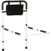 Image de HOMCOM Barre d'appui lit sur Pieds barrière sécurisée Protection réglable 5 hauteurs Pochette Rangement 52 x 85-95 x 71-102 cm Blanc Noir