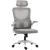 Image de Vinsetto Fauteuil de Bureau, Chaise Ergonomique, Maille Respirant, accoudoirs relevables, pivotant, Appui-tête réglable et Support Lombaire, Hauteur d'assise réglable, Fonction de Bascule, Gris