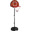 Image de SPORTNOW Panier de Basket-Ball 2 en 1 avec Hauteur réglable 129 cm et 179 cm et Jeu de fléchettes magnétique