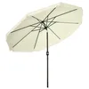 Image de Outsunny Parasol de jardin Parasol droit inclinable rond Ø 268 cm avec franges tissu polyester haute densité anti-UV mât démontable 8 baleines, crème