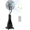Image de HOMCOM Ventilateur brumisateur sur roulettes ventilateur sur pied 90 W télécommande affichage LED télécommande minuterie 3 modes 3 vitesses oscillant, inclinable réservoir 3L - noir