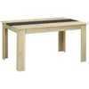 Image de HOMCOM Table de Salle à Manger Table de Cuisine pour 6 Personnes, Style scandinave en Bois Aspect Naturel et Noir, dim. 140L x 90l x 75H cm