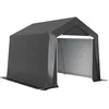 Image de Outsunny Abri de Jardin, Tente de Stockage, 3 x 3 m, bâche PE 200 g/m² imperméable et Anti-UV, Cadre en Acier galvanisé et Grande Porte, abri de vélo Garage pour extérieur, Gris foncé