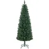 Image de HOMCOM Sapin de Noël Artificiel 180 cm Arbre de Noël Slim avec Support en Acier Pliable, 479 Branches épines, décoration de Noël Effet réaliste, Vert