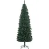 Image de HOMCOM Sapin de Noël Artificiel 210 cm Arbre de Noël Slim avec Support en Acier Pliable, 687 Branches épines, décoration de Noël Effet réaliste, Vert