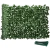Image de Outsunny Haie Artificielle Brise-Vue Rouleau 3L x 1H m Anti-UV Vert Foncé