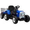 Image de HOMCOM Tracteur électrique avec remorque Amovible, Voiture électrique Enfants de 3 à 6 Ans avec télécommande MP3 Musique Affichage lumières et Ceinture de sécurité, 12V 3-6 km/h, Bleu
