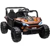 Image de AIYAPLAY Voiture électrique Enfant UTV, Buggy électrique Enfant, avec télécommande 2.4Ghz, 2 Moteurs 12 V, 2 Vitesses, Musique, klaxon, lumières, pour Enfants 3-5 Ans, Marron