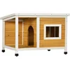 Image de PawHut Niche pour Chien extérieur, Maison Chien intérieur en Bois, Niche Petit Chien, avec Toit ouvrant et fenêtre, 85,5 x 62 x 60 cm, Orange