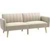 Image de HOMCOM Canapé Convertible 2 Places Dossier Inclinable 3 Positions Beige
