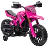 Image de AIYAPLAY Moto électrique Enfants, Moto Cross pour Enfants avec Batterie 6 V, 2 Moteurs, klaxon et Roues d'entraînement, 3 à 8 Ans, Charge 30KG, Rose