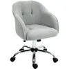 Image de HOMCOM Chaise de Bureau, Fauteuil de Bureau Ergonomique en Peluche Teddy, Hauteur réglable, Assise et Dossier rembourrés, pivotant 360°, Design Moderne, pour Bureau, Chambre, Gris
