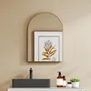 Image de HOMCOM Miroir Mural Arqué Miroir de Salle de Bain 50 x 70 cm Doré