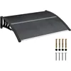 Image de Outsunny Auvent de Porte d'entrée, Toit Marquise de Porte Exterieur en Polycarbonate et Profil Aluminium résistante Toit abri Protection Contre la Pluie et UV pour terrasse, Balcon, 100x75cm, Noir
