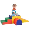 Image de HOMCOM Parcours motricité bébé 4PCS, Module motricité bébé en Mousse EPE avec Housse en revêtement synthétique, Blocs Mousse de Construction, Jouets éducatifs Enfants d'âge préscolaire, Multicolore