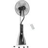 Image de HOMCOM Ventilateur brumisateur sur roulettes 90 W, ventilateur sur pied 125 cm avec télécommande, minuterie, oscillation à 75°, tête inclinable, 3 vitesses, réservoir d'eau de 3L, noir et blanc