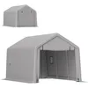 Image de Outsunny Carport Tente de Garage 3 x 5,2 m, abri Voiture extérieur, Tente de Stockage avec Porte Enroulable Amovible, carport pour Voiture, Camion, Bateau, Gris