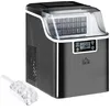 Image de HOMCOM Machine à glaçons, 20 kg en 24h, 24 glaçons en 14-18 min, taille de glaçon réglable, ice maker portable avec fonction autonettoyante, peut charger seau d'eau, pour maison, cuisine, bar, noir