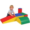 Image de HOMCOM Parcours motricité bébé 5PCS, Module motricité bébé en Mousse EPE avec Housse en revêtement synthétique, Blocs Mousse de Construction, Jouets éducatifs Enfants d'âge préscolaire, Multicolore