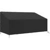 Image de Outsunny Housse de canapé exterieur imperméable 3 places, housse de banc de jardin 600D tissu oxford, bache de canapé extérieur pour balcon, terrasse, 218 x 111 x 63/101 cm, noir