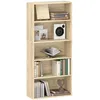 Image de HOMCOM Bibliothèque étagère de Rangement avec 5 Compartiments et étagère réglable, Meuble de Rangement pour Bureau, Salon, Chambre, 60 x 24 x 133,5 cm, Effet Bois Naturel