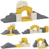 Image de AIYAPLAY Parcours motricité bébé modulable, Blocs Mousse éducatifs, 7 pièces avec Housse Lavable en Velours, sécurité renforcé, Jeu de motricité intérieure pour Enfants 6 Mois à 3 Ans, Jaune