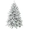 Image de HOMCOM Sapin de Noël Artificiel Floqué de Neige 150 cm Vert et Blanc