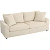Image de HOMCOM Canapé 3 Place Velours côtelé 212 cm, canapé Moderne avec 2 oreillers Inclus, Coussins à Ressorts, accoudoirs et Dossier rembourrés, Sofa pour Salon, Chambre, Bureau, crème