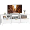 Image de HOMCOM Meuble TV 152 cm, Meuble télé pour téléviseur jusqu'à 65 Pouces avec 3 tiroirs cannelés et 3 étagères Ouvertes, Banc TV Moderne pour Salon, Chambre à Coucher, Blanc