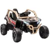 Image de AIYAPLAY Voiture électrique Enfant UTV Kawasaki TERYX KRX 1000, Buggy électrique Enfant 12 V à 2 Moteurs 25 W avec télécommande 2,4 Ghz et Suspension arrière, phares LED, Musique et klaxon, Jaune