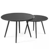Image de Oviala Lot de 2 Tables Basses de Jardin en Acier Anthracite - Palavas