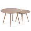 Image de Oviala Lot de 2 Tables Basses de Jardin en Acier Taupe - Palavas