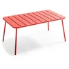 Image de Oviala Table Basse de Jardin Acier Rouge 90 x 50 cm - Palavas